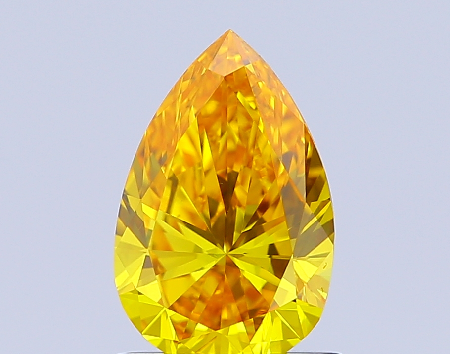 1.0ct Pear Fancy Vivid Yellow VS1 IGI
