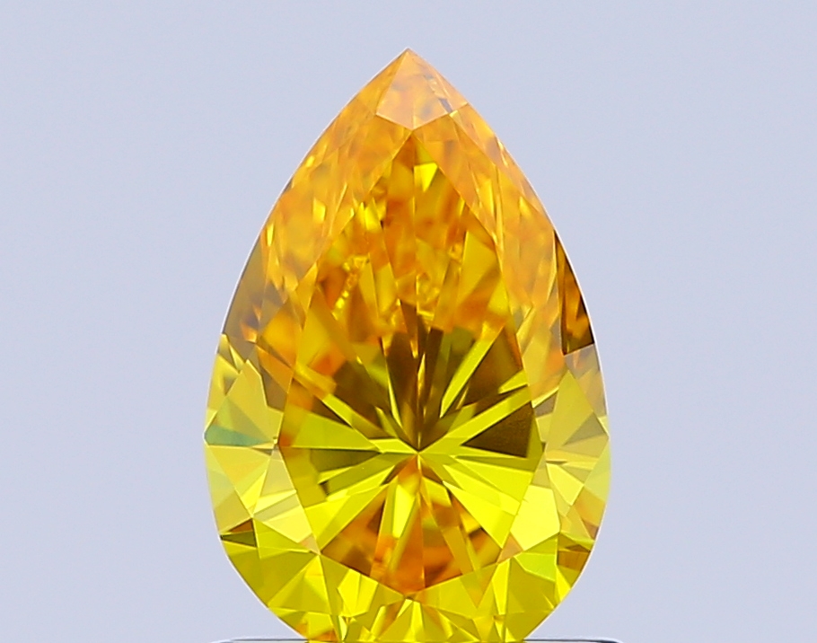 1.0ct Pear Fancy Vivid Yellow VS2 IGI