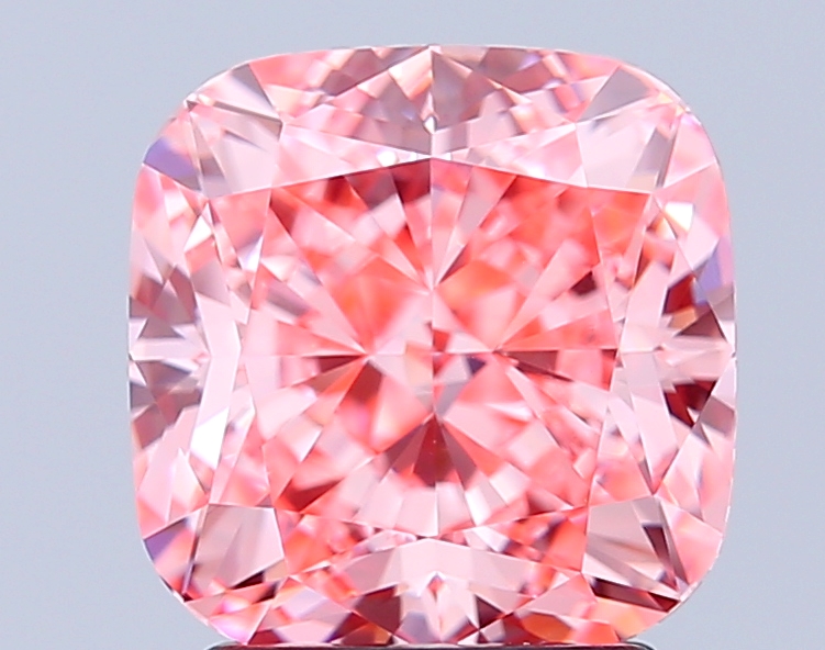 3.0ct Cushion Brilliant Fancy Vivid Pink VVS2 IGI