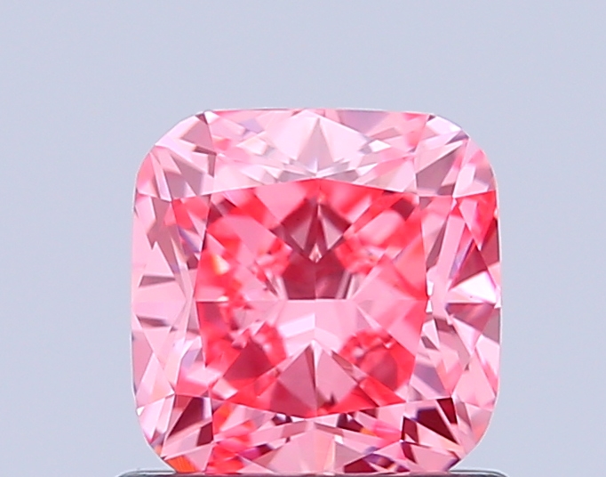 1.0ct Cushion Brilliant Fancy Vivid Pink VS1 IGI