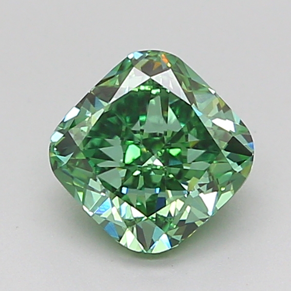 1.0ct Cushion Brilliant Fancy Vivid Green VS1 IGI