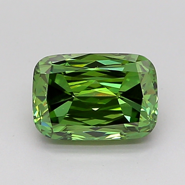1.0ct Cushion Brilliant Fancy Vivid Green VVS2 IGI