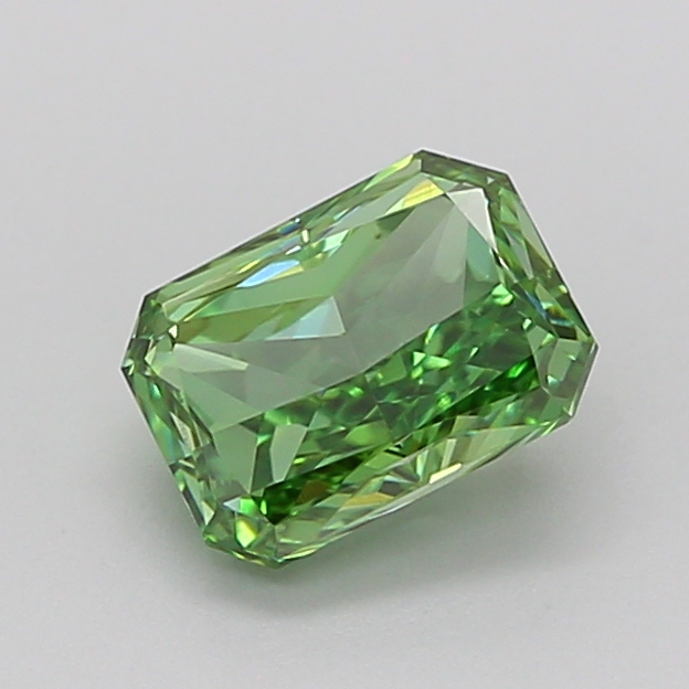 0.9ct Radiant Fancy Vivid Green VS1 IGI