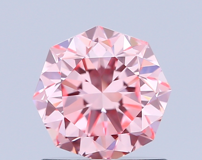 1.0ct Octagonal Fancy Vivid Pink VS2 IGI