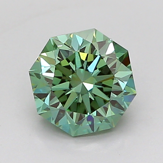 1.0ct Octagonal Fancy Vivid Green VVS2 IGI