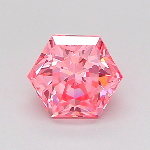 1.1ct Hexagonal Fancy Vivid Pink VVS2 IGI