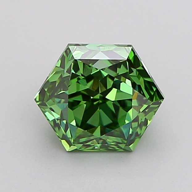 1.1ct Hexagonal Fancy Vivid Green VS1 IGI