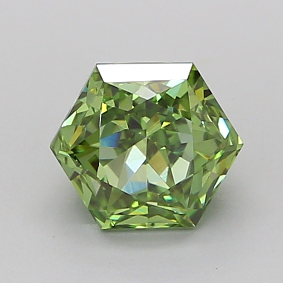 1.1ct Hexagonal Fancy Vivid Green VVS2 IGI