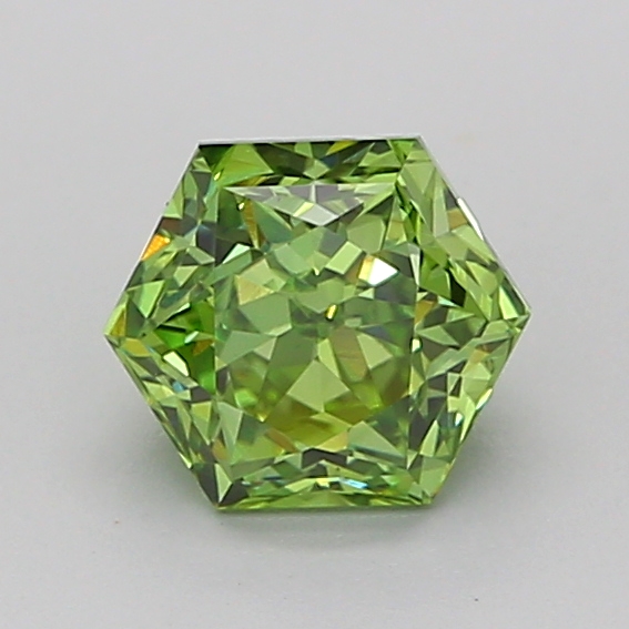 1.0ct Hexagonal Fancy Vivid Green VVS2 IGI