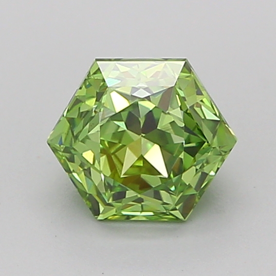 1.0ct Hexagonal Fancy Vivid Green VVS2 IGI