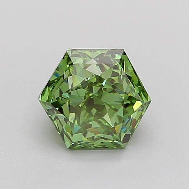 1.0ct Hexagonal Fancy Vivid Green VS1 IGI