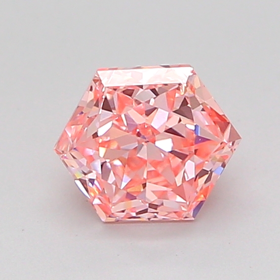0.9ct Hexagonal Fancy Vivid Pink VVS2 IGI