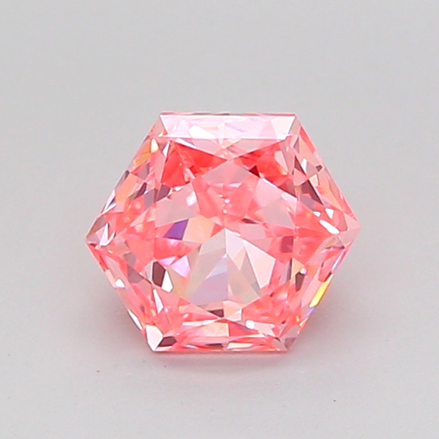 0.9ct Hexagonal Fancy Vivid Pink VVS2 IGI