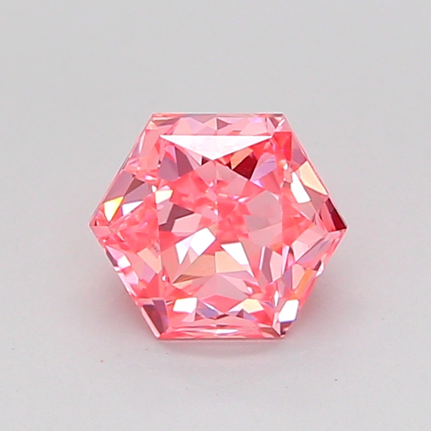 0.9ct Hexagonal Fancy Vivid Pink VVS2 IGI
