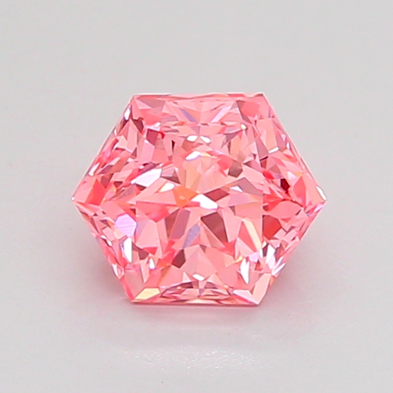 0.8ct Hexagonal Fancy Vivid Pink VS1 IGI