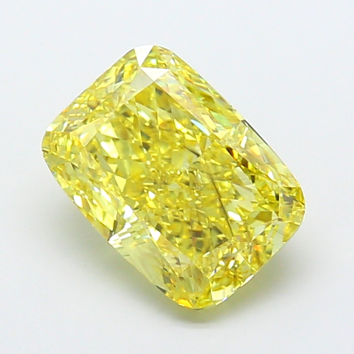 Cushion 5.04ct Fancy Vivid Yellow SI1