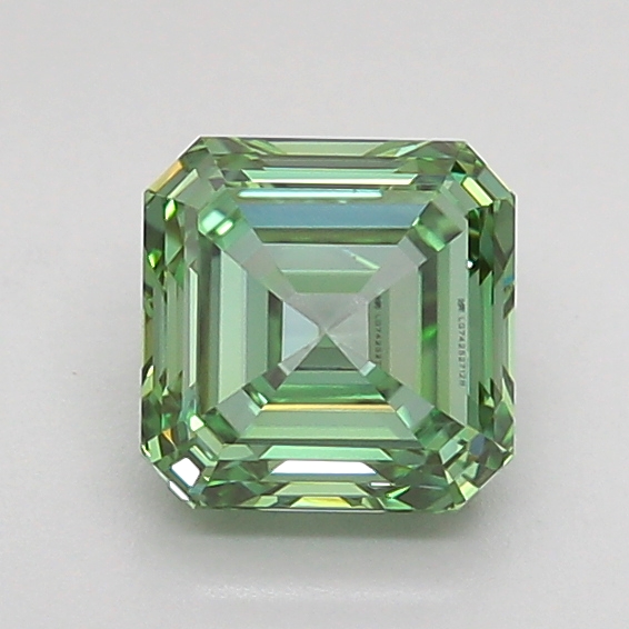 1.1ct Asscher Fancy Vivid Green VVS1 IGI