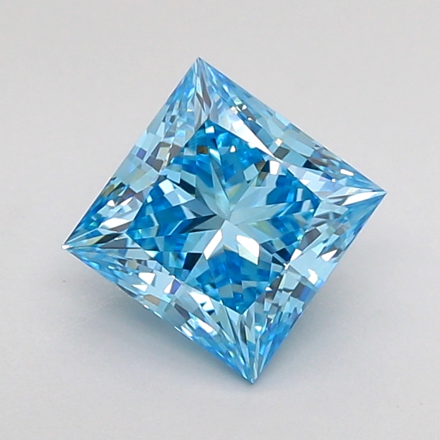1.1ct Princess Fancy Vivid Blue VVS2 IGI