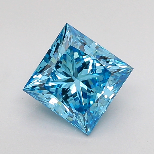 1.0ct Princess Fancy Vivid Blue VVS2 IGI