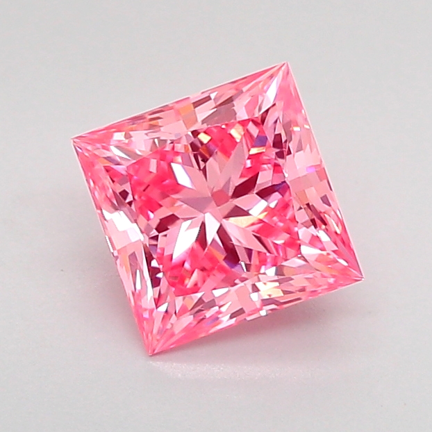1.0ct Princess Fancy Vivid Pink VS1 IGI