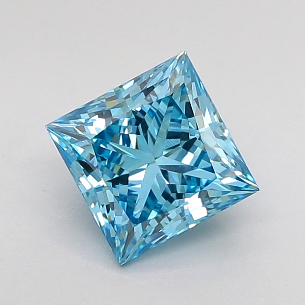 1.0ct Princess Fancy Vivid Blue VVS2 IGI