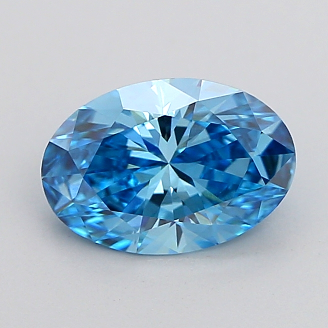 1.0ct Oval Fancy Vivid Blue VS1 IGI