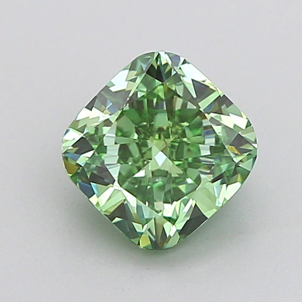 1.1ct Cushion Brilliant Fancy Vivid Green VVS2 IGI