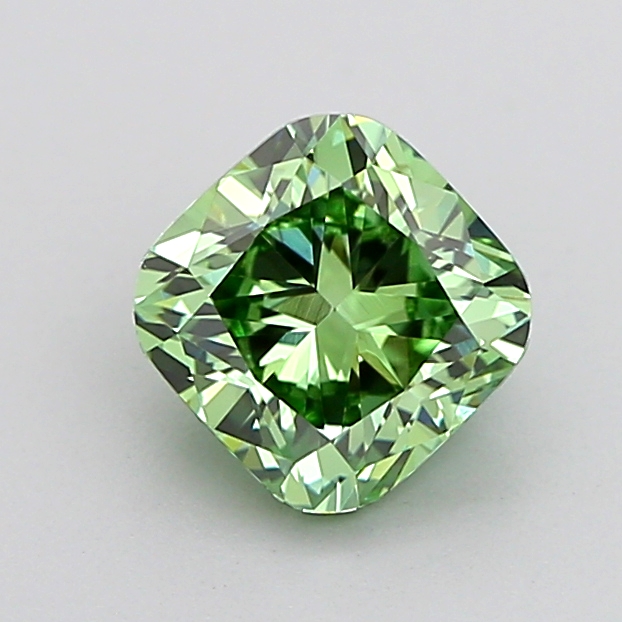 1.0ct Cushion Brilliant Fancy Vivid Green VVS2 IGI
