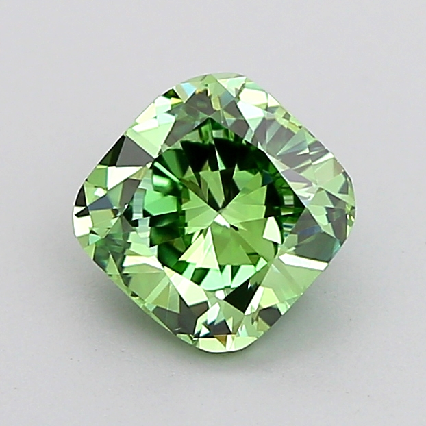 1.0ct Cushion Brilliant Fancy Vivid Green VS1 IGI