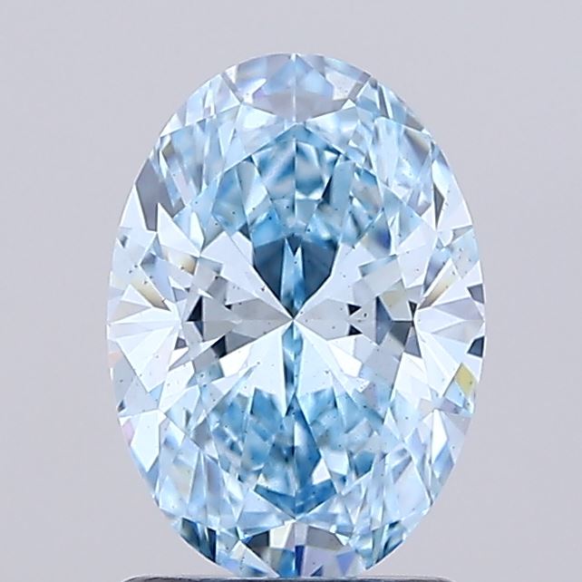 1.5ct Oval Fancy Vivid Blue SI1 IGI