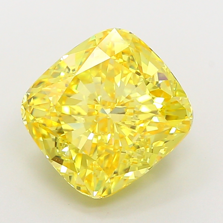 5.1ct Cushion Fancy Vivid Yellow VS1 IGI