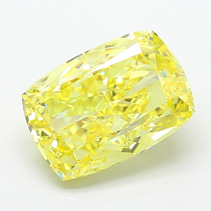 5.00ct Cushion Modified Fancy Vivid Yellow VVS2 IGI