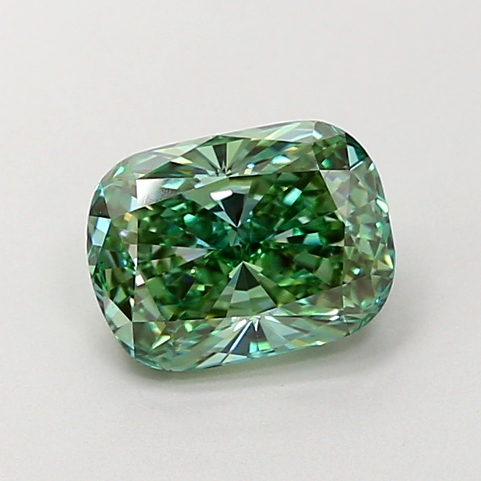 1.6ct Cushion Fancy Vivid Green VS1 IGI