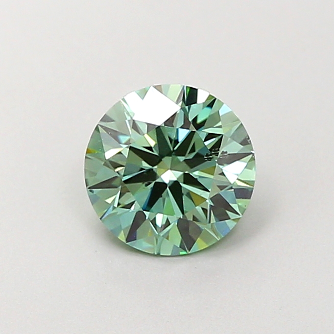 1.0ct Round Fancy Vivid Green SI1 IGI