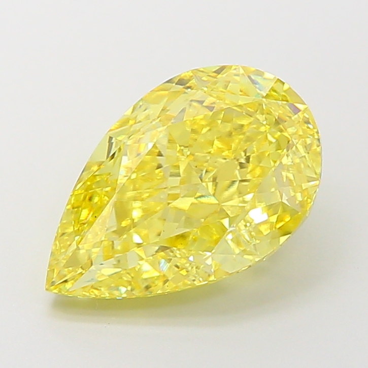 4.2ct Pear Fancy Vivid Yellow VS1 IGI
