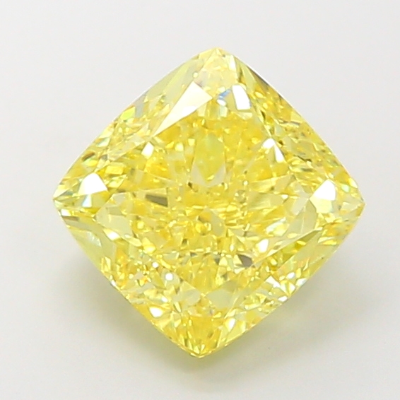 Cushion 4.06ct Fancy Vivid Yellow VS1
