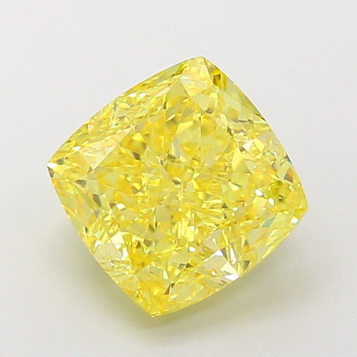 Cushion 7.01ct Fancy Vivid Yellow VS1