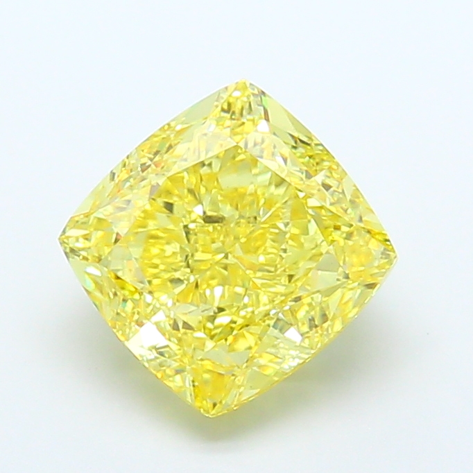 Cushion 6.07ct Fancy Vivid Yellow VS1