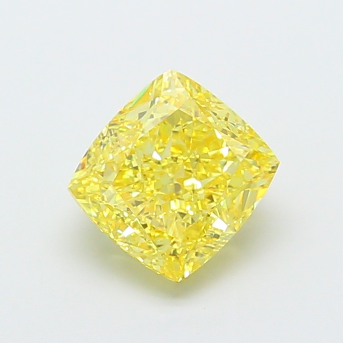 Cushion 4.51ct Fancy Vivid Yellow VS1