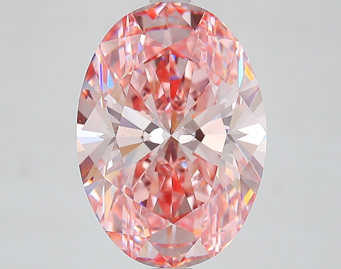 5.2ct Oval Fancy Vivid Pink VS2 IGI