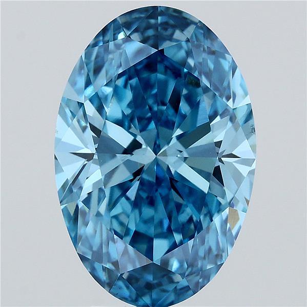 Oval 5.26ct Fancy Vivid Blue VS1