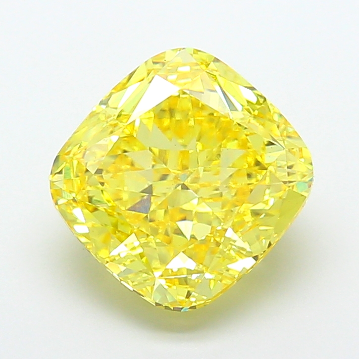 Cushion Square 9.05ct Fancy Vivid Yellow VS1