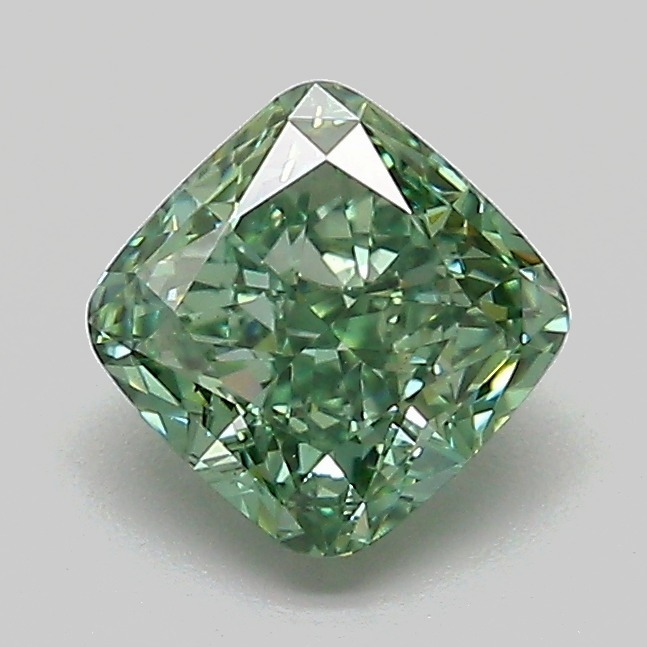 1.1ct Cushion Modified Fancy Vivid Green VS1 IGI