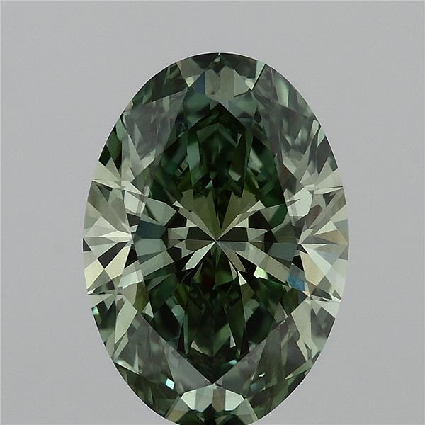 Oval 4.03ct Fancy Vivid Green VS2