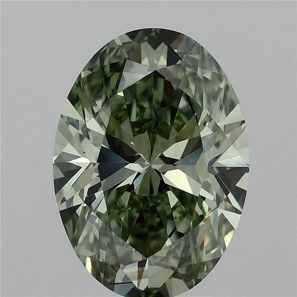 Oval 4.03ct Fancy Vivid Green VS2