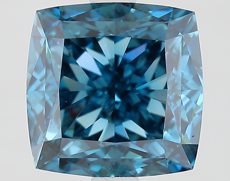 3.5ct Cushion Fancy Vivid Blue VS1 IGI