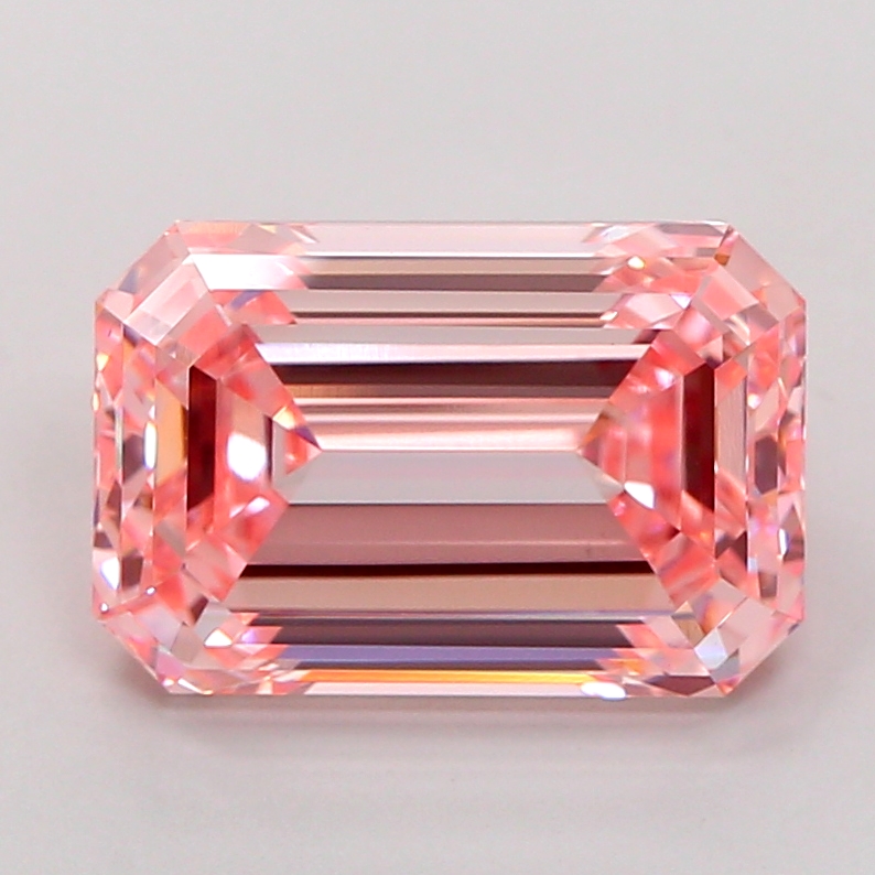 Emerald cut 5.01ct Fancy Intense Pink VS1