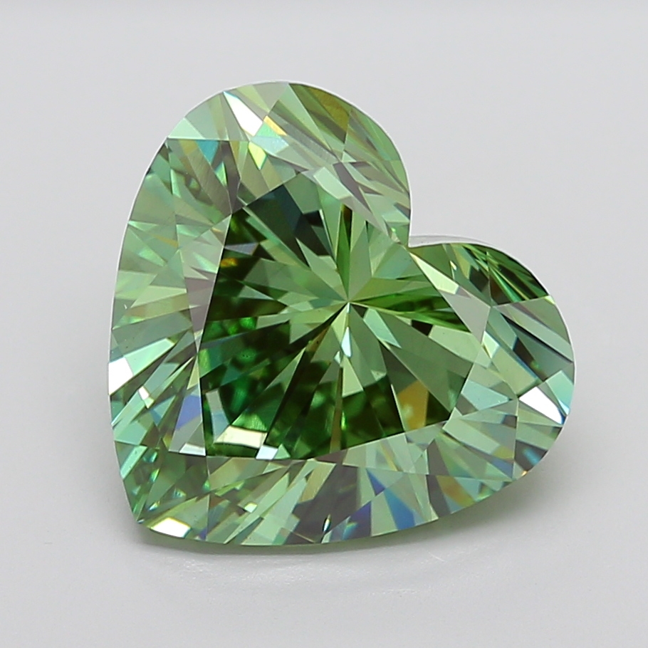 11.1ct Heart Fancy Vivid Green VS1 IGI