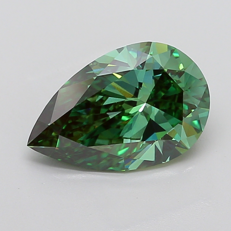 4.5ct Pear Fancy Vivid Green VVS2 IGI
