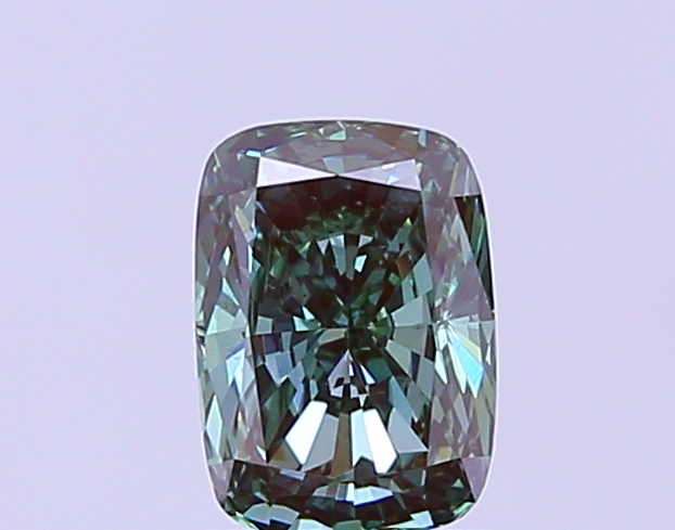 1.1ct Cushion Fancy Vivid Green VS2 IGI